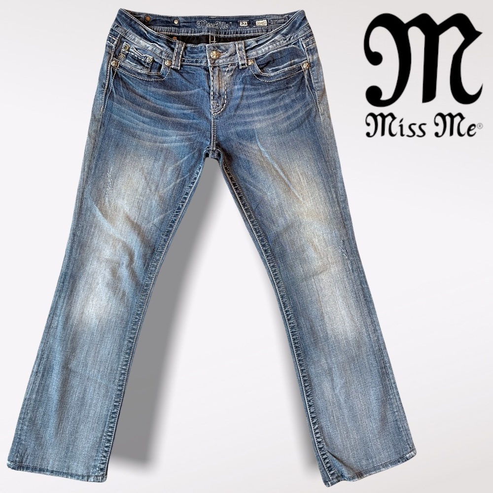 Miss Me Easy Boot Jeans -  Sequin Back Flap Pocket